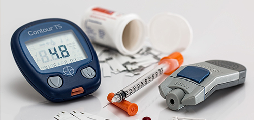 image of diabetes medicine and test