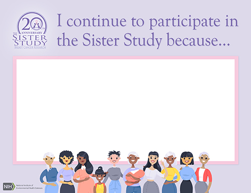 Sister Study 20th Anniversary downloadable printable fill in flyer